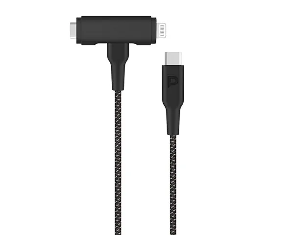 کابل تبدیل USB-C به لایتنینگ و USB-C  پاورولوژی مدل Braided به طول 1.2 متر