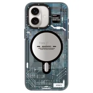 کاور YOUNGKIT مدل Technology Series Futuristic Circuit Board Magsafe مناسب iPhone 16 - Blue, گارانتی اصالت و سلامت فیزیکی کالا