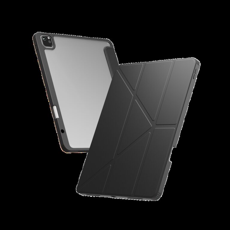 کاور LEVELO مدل Conver Clear Back Hybrid مناسب iPad Pro13",2024 - Black, گارانتی اصالت و سلامت فیزیکی کالا