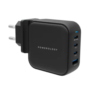 شارژر Powerology مدل Triple PD Gan Charger (100W) - Black, ۷ روز ضمانت تعویض کالا