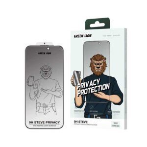 محافظ صفحه نمایش GREEN مدل LiON 9H Steve مناسب iPhone 16ProMax - Privacy, بدون گارانتی