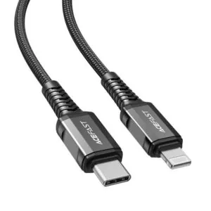 کابل ACEFAST مدل C1-01 USB-C to Lightning (1.2m) - Black, گارانتی ۱۸ ماهه شرکت نقش