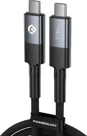 کابل Type-C به Type-C POWEROLOGY (1.2 متر، 100 وات) - Black, ۷ روز ضمانت تعویض کالا
