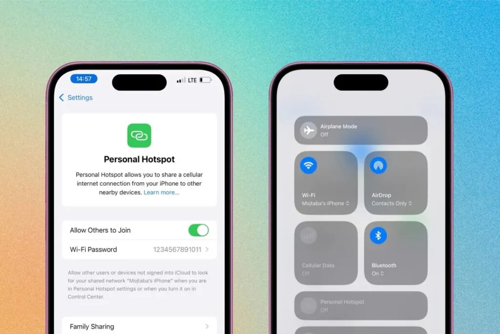 نحوه ی هات اسپات کردن در آیفون + ویدیو | آموزش کامل - اپل گلشن نحوهی هات اسپات کردن در آیفون-1