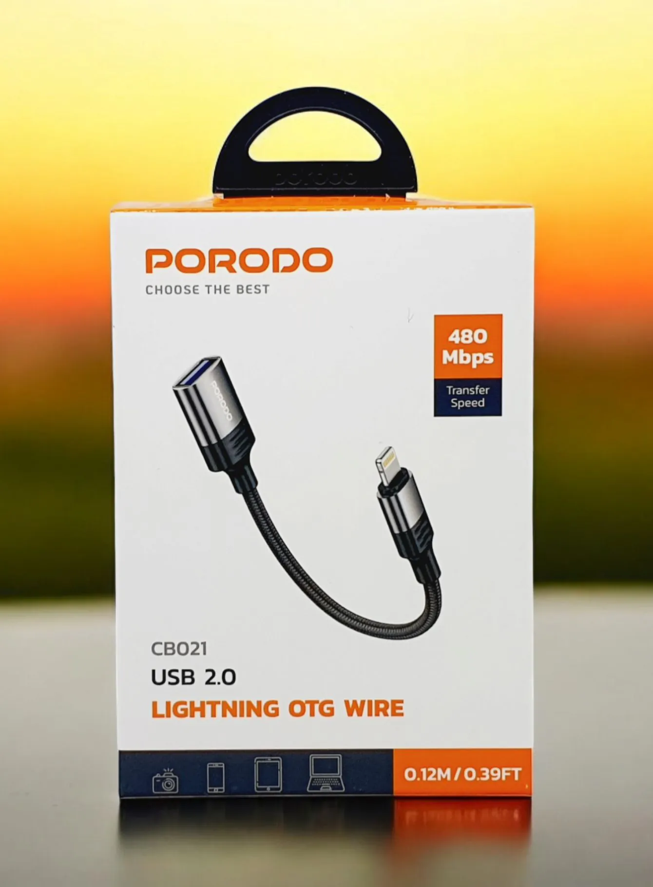 ODGYIIgfN18uPxKLbBQ کابل OTG لایتنینگ به USB 2.0 PORODO (۱۲ سانتیمتر) - Image 1