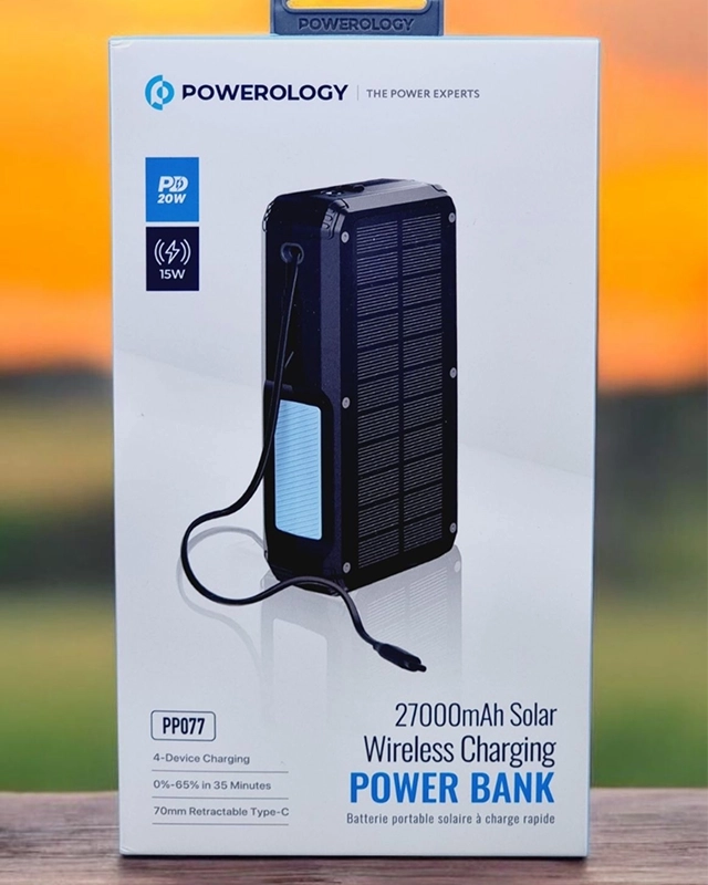19567 پاوربانک خورشیدی POWEROLOGY مدل PP077 27000mAh