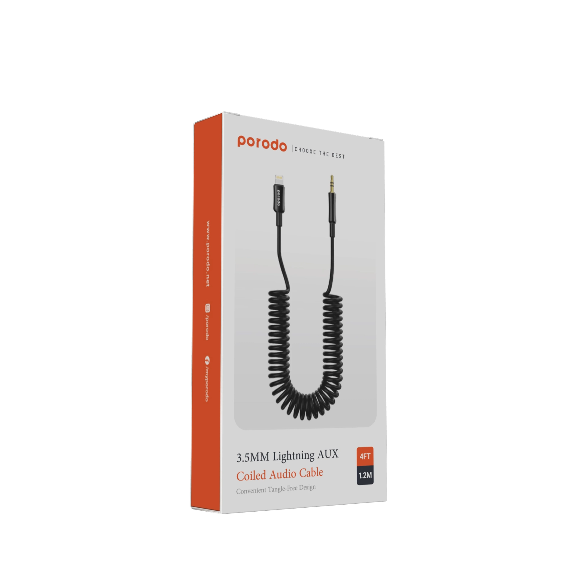 19585 کابل فنری AUX به Lightning برند Porodo