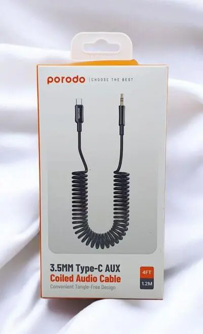 کابل فنری AUX به Type-C برند Porodo