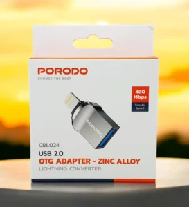 مبدل Porodo مدل CBL024 آلیاژ روی USB-A to Lightning