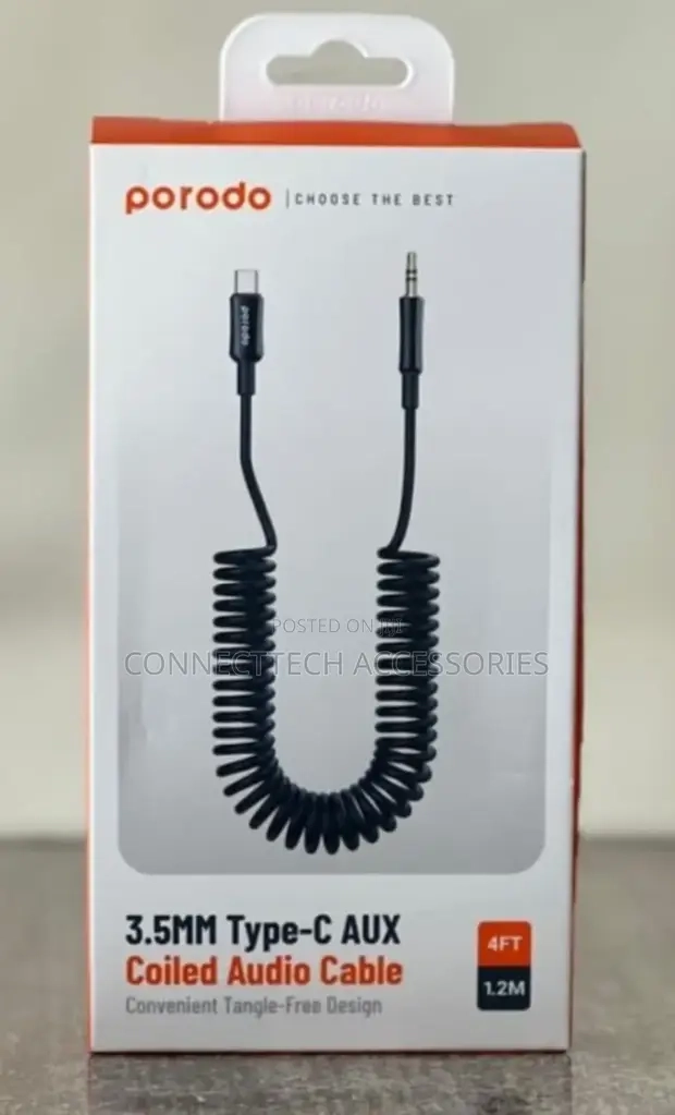 کابل فنری AUX به 3.5 برند Porodo