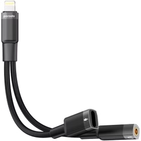 مبدل صدا و شارژ Porodo مدل Lightning Connector طول 12 سانتی‌متر