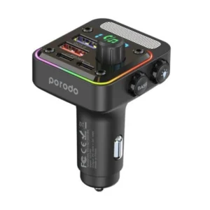 شارژر فندکی پرسرعت Porodo مدل Quick-Charge FM Dual USB-C & USB-A PD36W