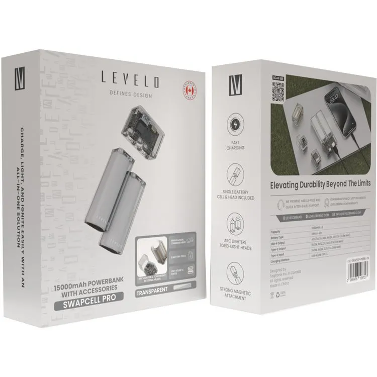 20403 پاوربانک LEVELO مدل SwapCell PRO بههمراه اکسسوری 15000mAh