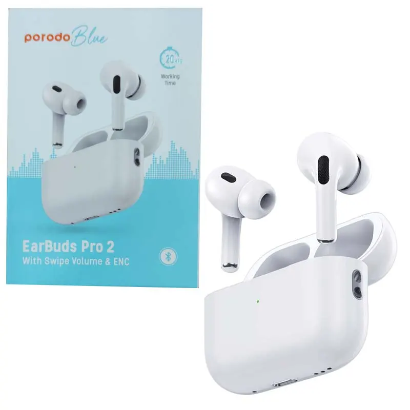 20445 ایربادز بیسقوی بیسیم Porodo Blue Deep Bass Earbuds Pro 2
