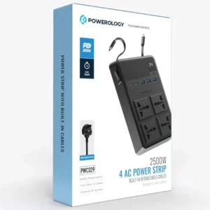 چندراهی برق POWEROLOGY PWC029 4AC 2500W 20W PD